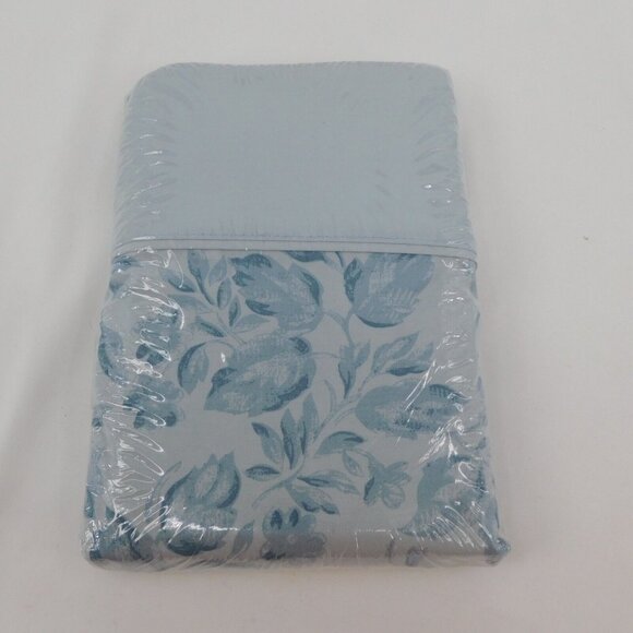 JC Penney 2 King Size Pillow Cases Vintage Blue Granite Leaf Print New Open Pkg - Picture 1 of 5